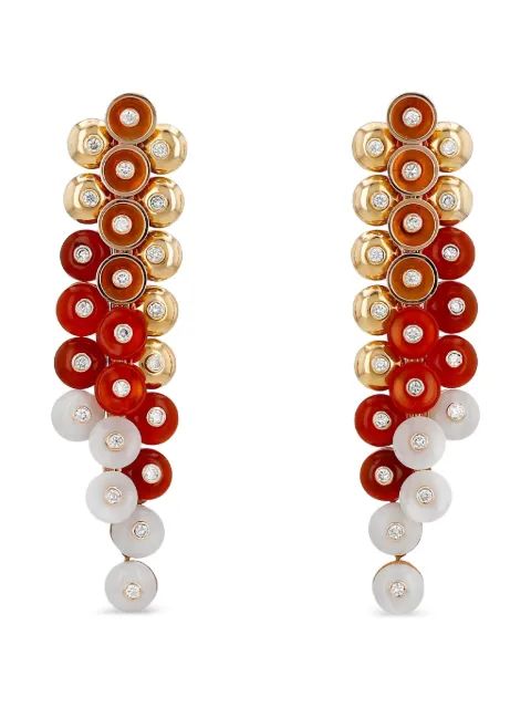 Van Cleef & Arpels Vintage 18K rose gold multi-stone Bouton d'or earrings