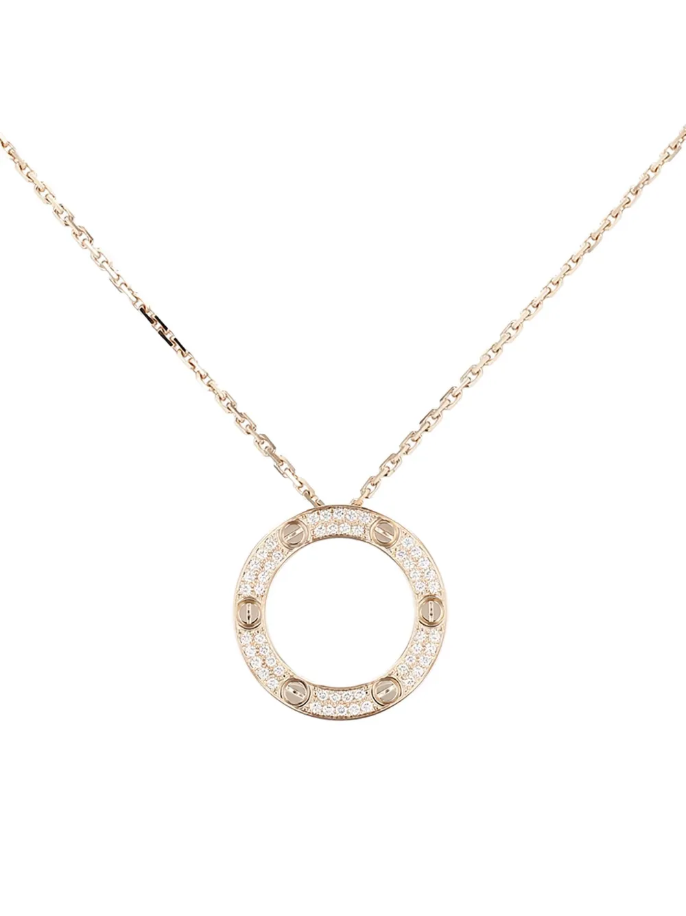 Cartier 18K pink gold Love diamonds pendant necklace | White | Image 1