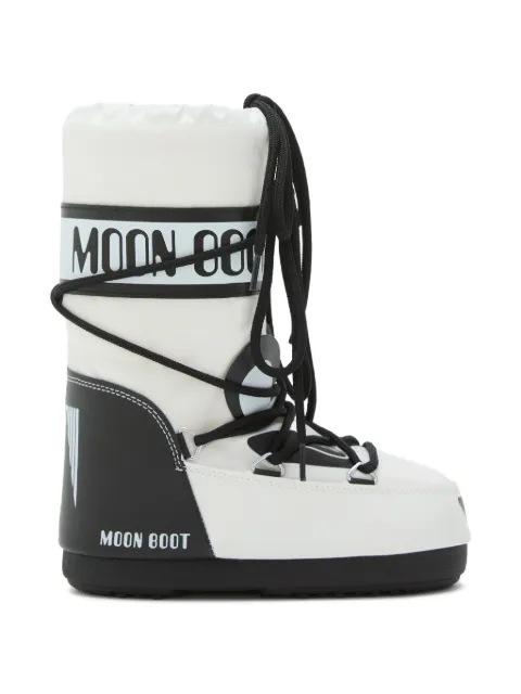 Moon Boot Kids panda-print lace-up boots