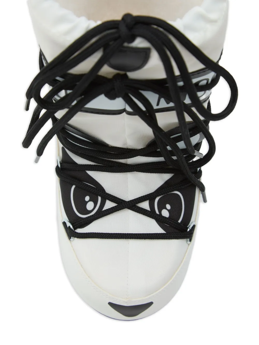Moon Boot Kids panda-print lace-up boots White