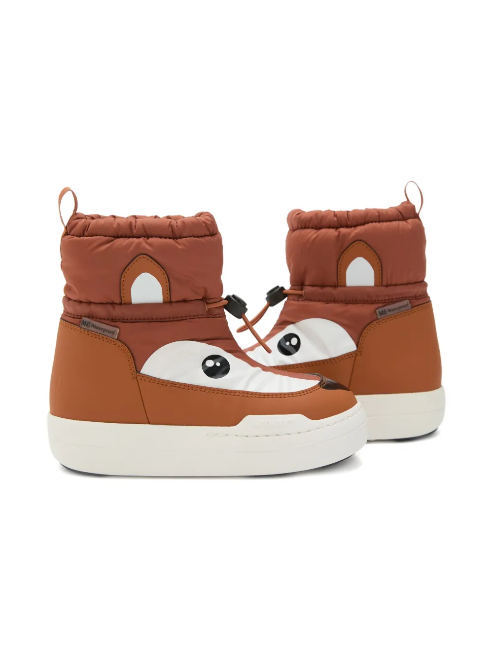 Moon Boot Kids Park Strap animal-face padded snow boots Brown