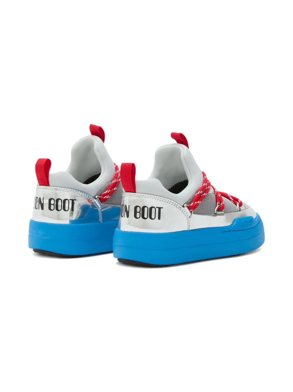 Moon Boot Kids Park lace-up sneakers HF04 SILVER BLUE RED