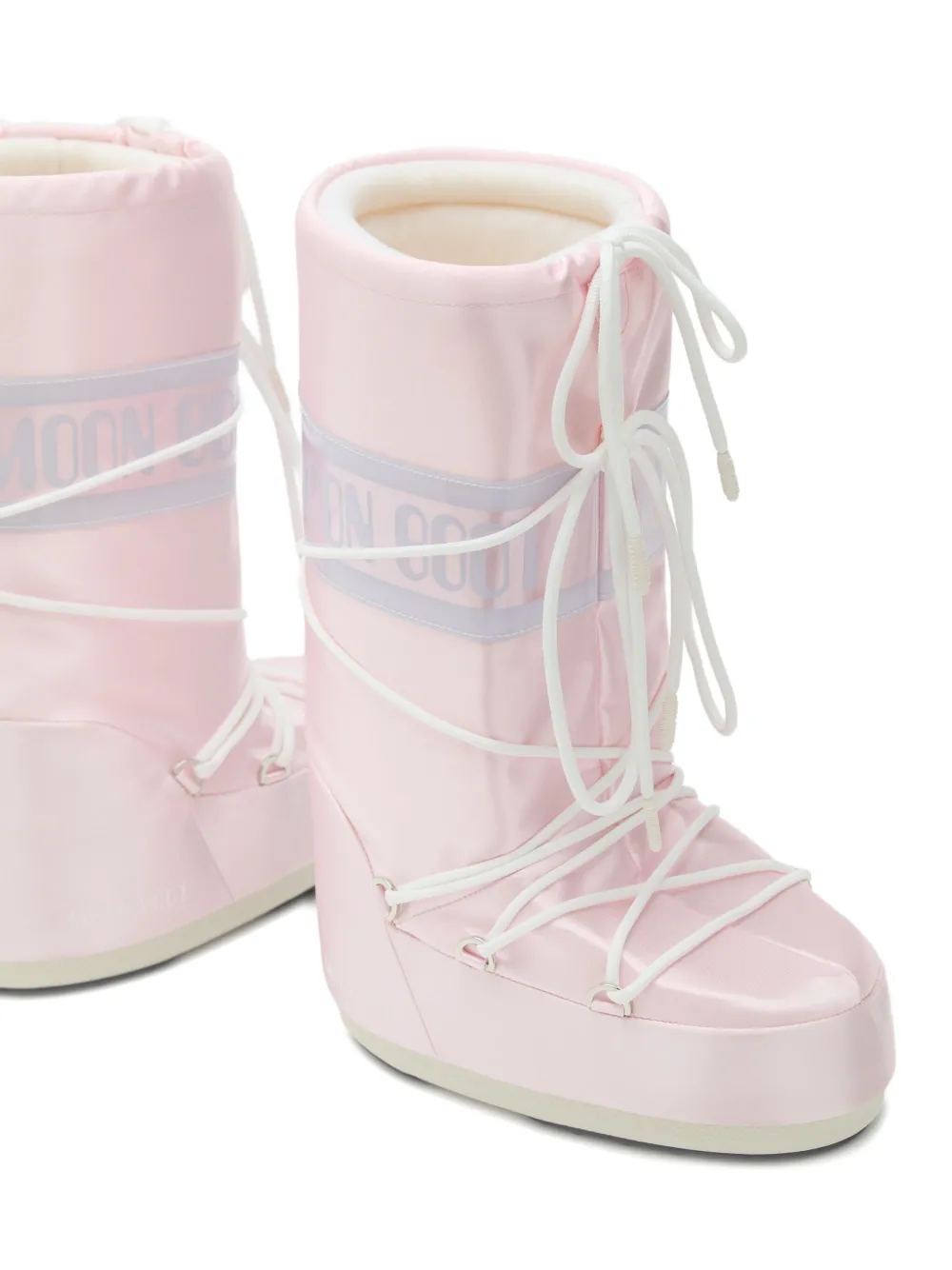 Moon Boot Kids satin lace-up boots Pink
