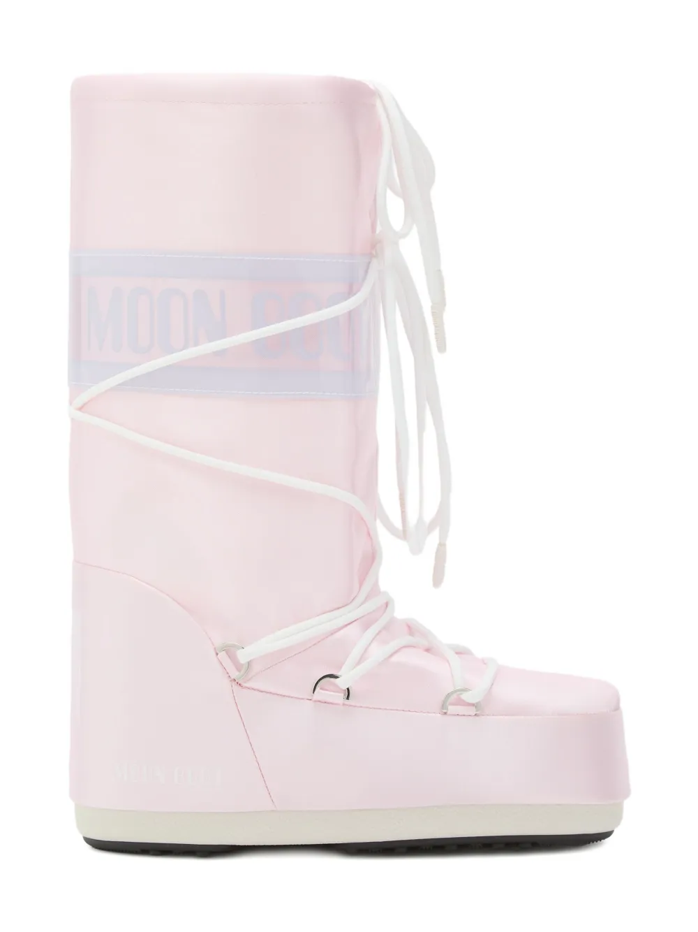 Moon Boot Kids satin lace-up boots Pink