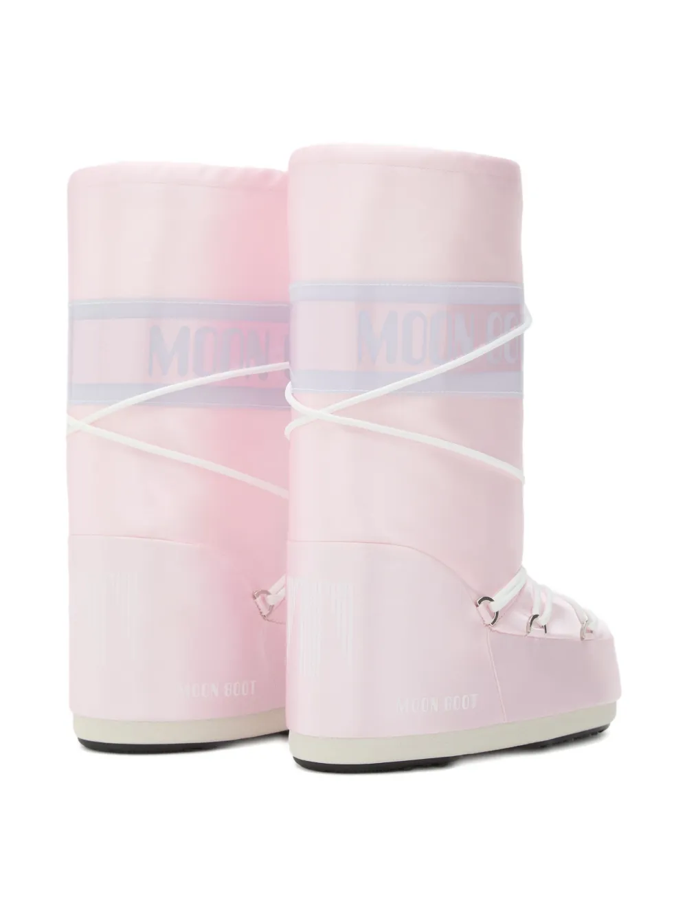 Moon Boot Kids satin lace-up boots Pink