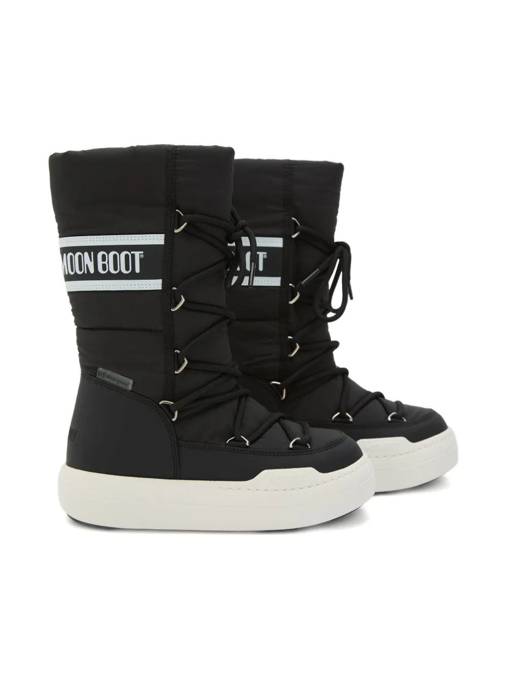 Moon Boot Kids Gewatteerde snowboots met veters Zwart
