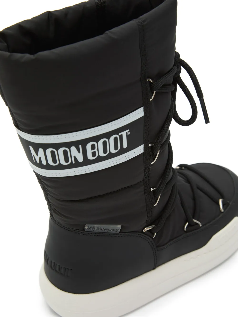 Moon Boot Kids Gewatteerde snowboots met veters Zwart