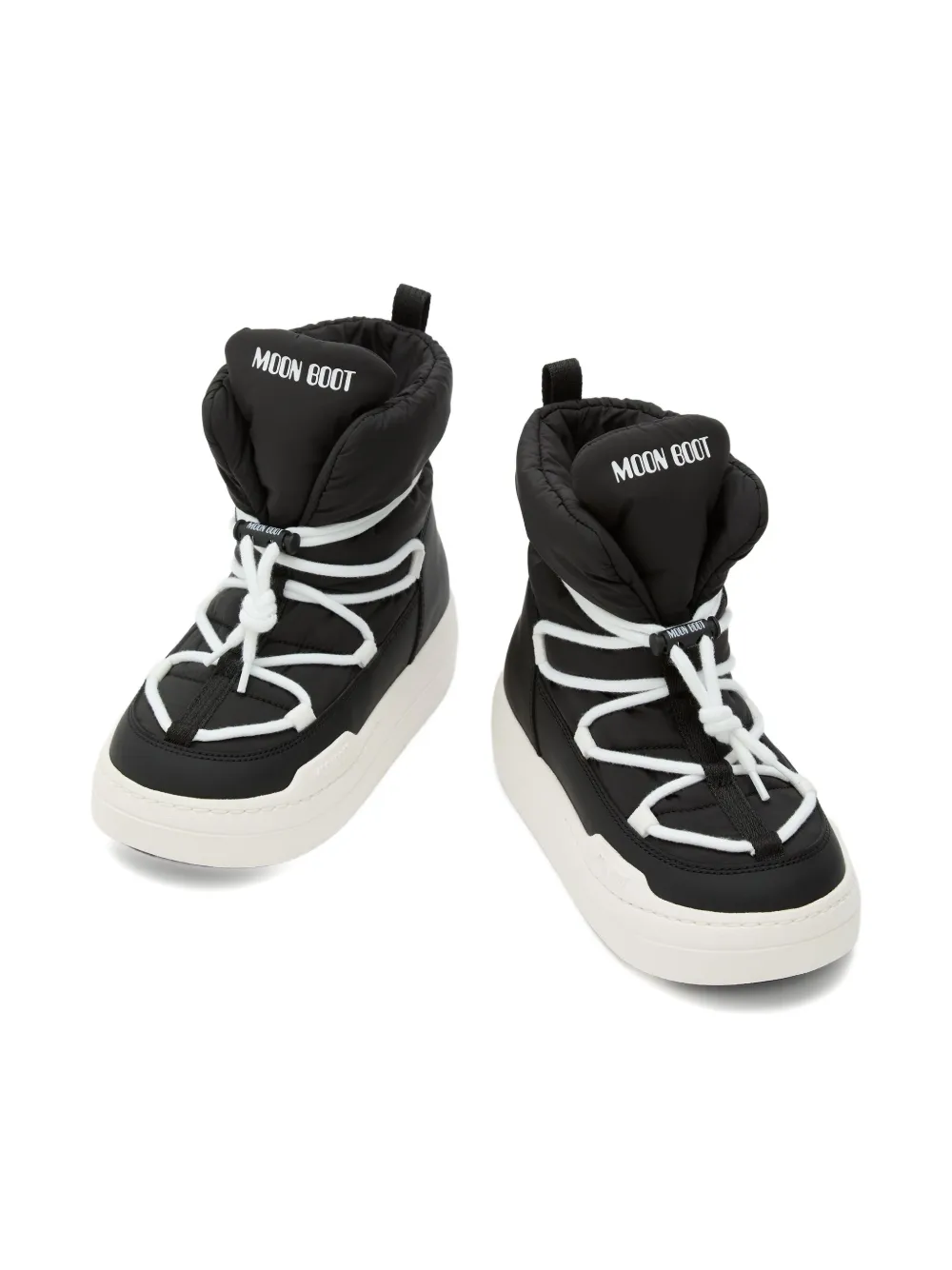 Moon Boot Kids Park Icon lace-up quilted snow boots Black