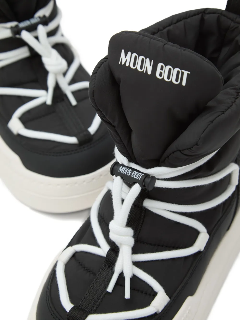 Moon Boot Kids Park Icon lace-up quilted snow boots Black