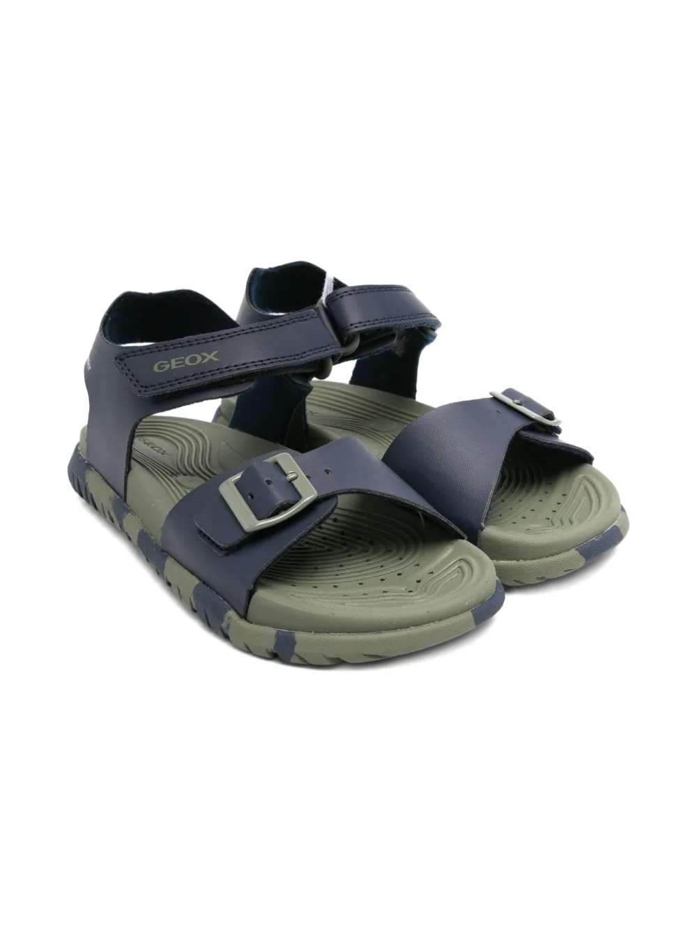 Geox Kids Fusbetto buckle-fastening camouflage sandals Blue