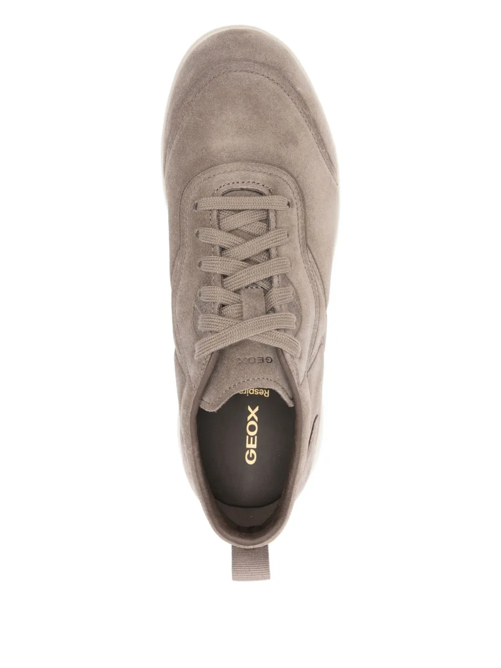 Geox lace-up leather sneakers Brown