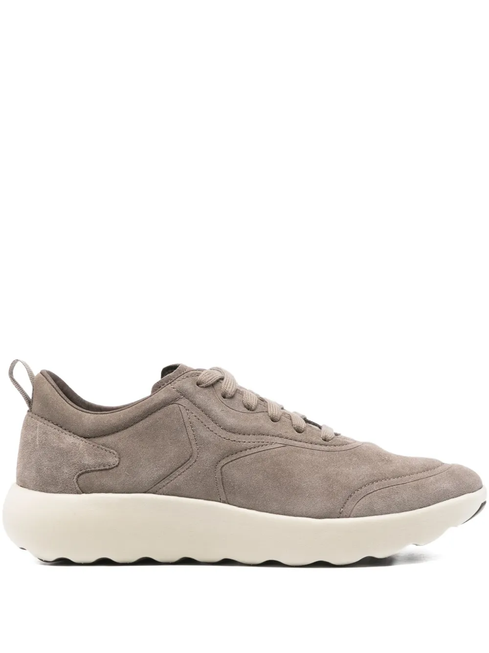 Geox lace-up leather sneakers Brown