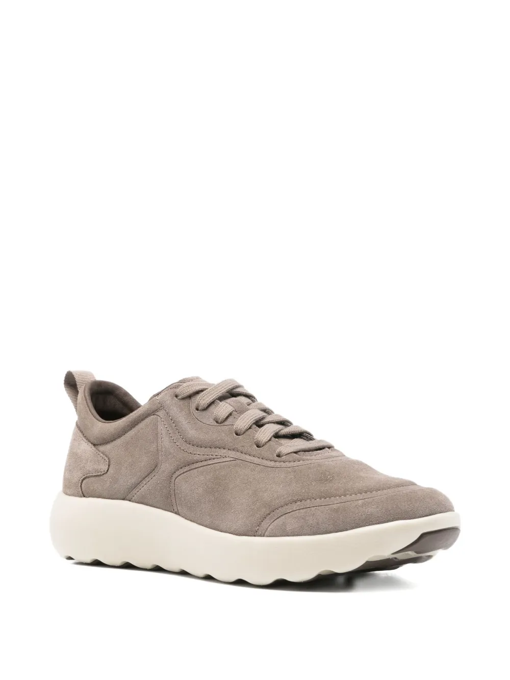 Geox lace-up leather sneakers Brown