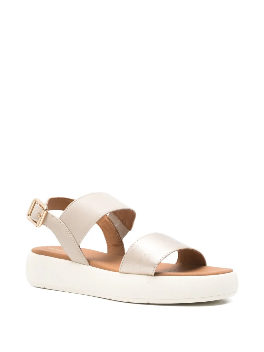 Geox Xand 2.2s Double-strap Platform Sandals In Gold
