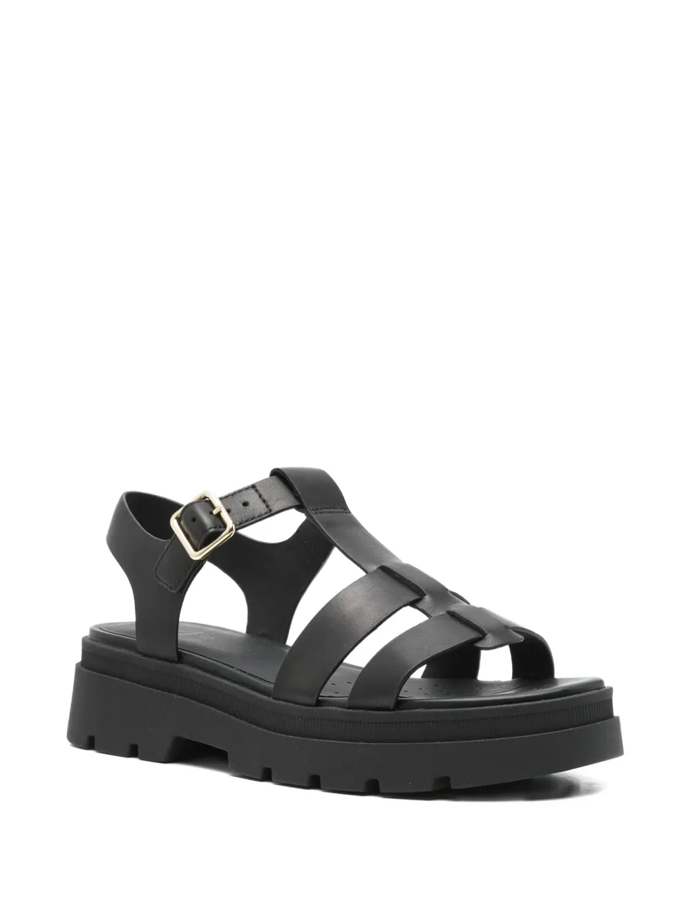 Geox 50mm Adacter buckle-fastening platform sandals Black