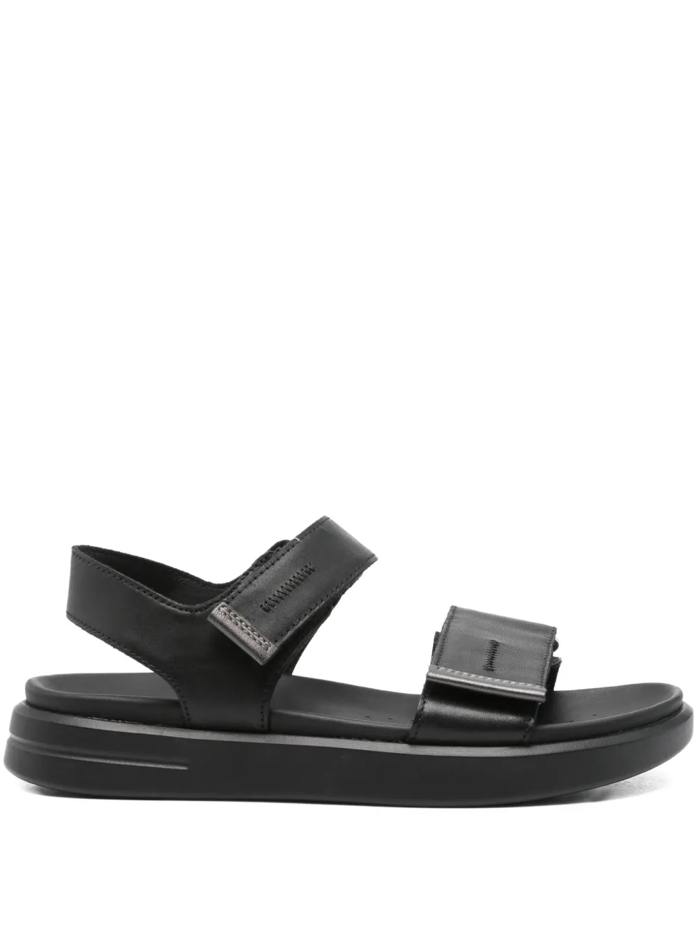 Geox D Xand 2s E leather double-strap sandals Black