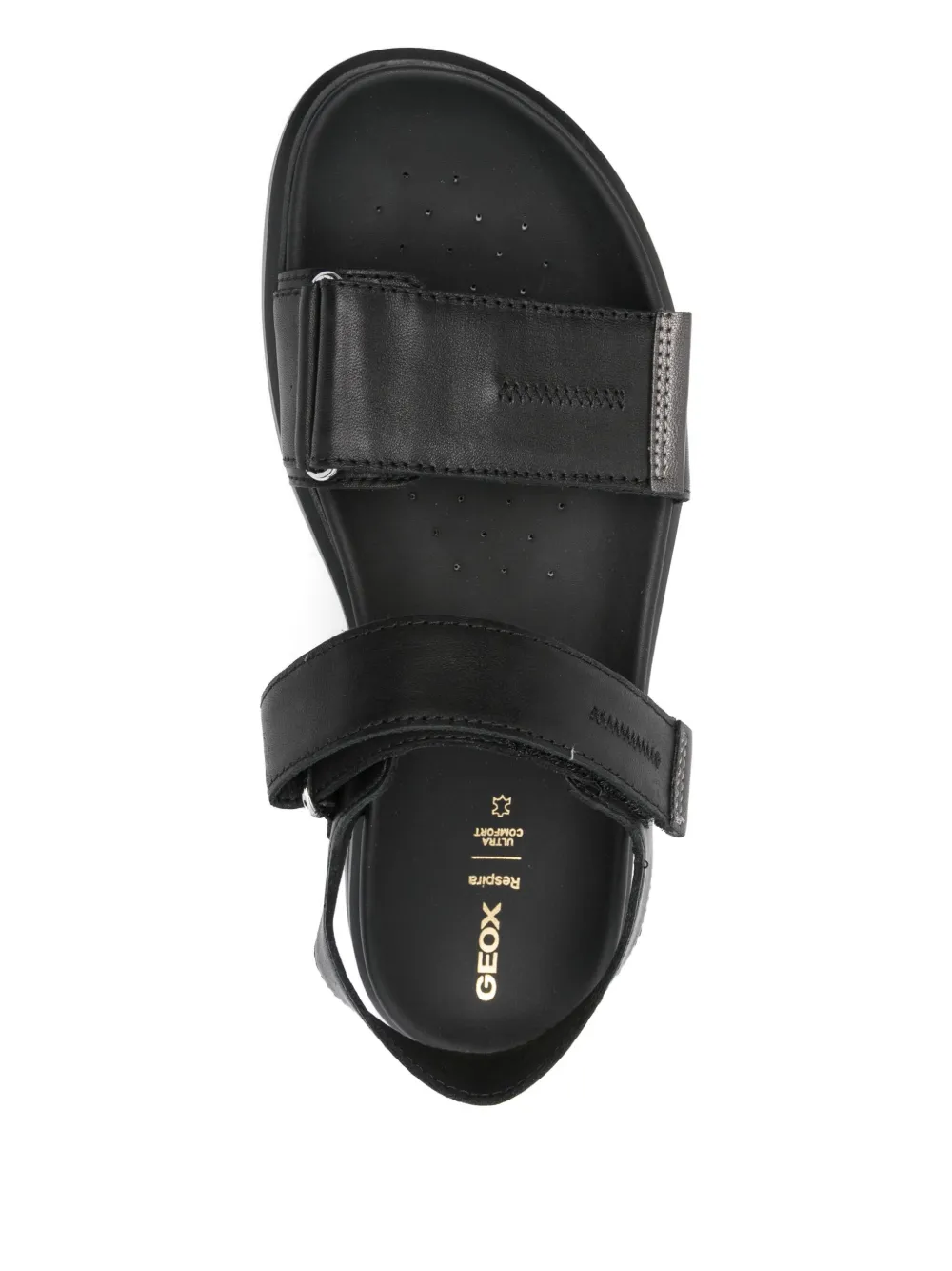 Geox D Xand 2s E leather double-strap sandals Black