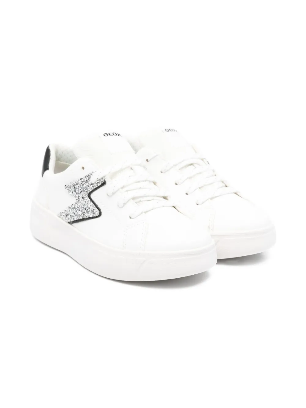 Geox Kids Mikiroshi glitter-star sneakers White