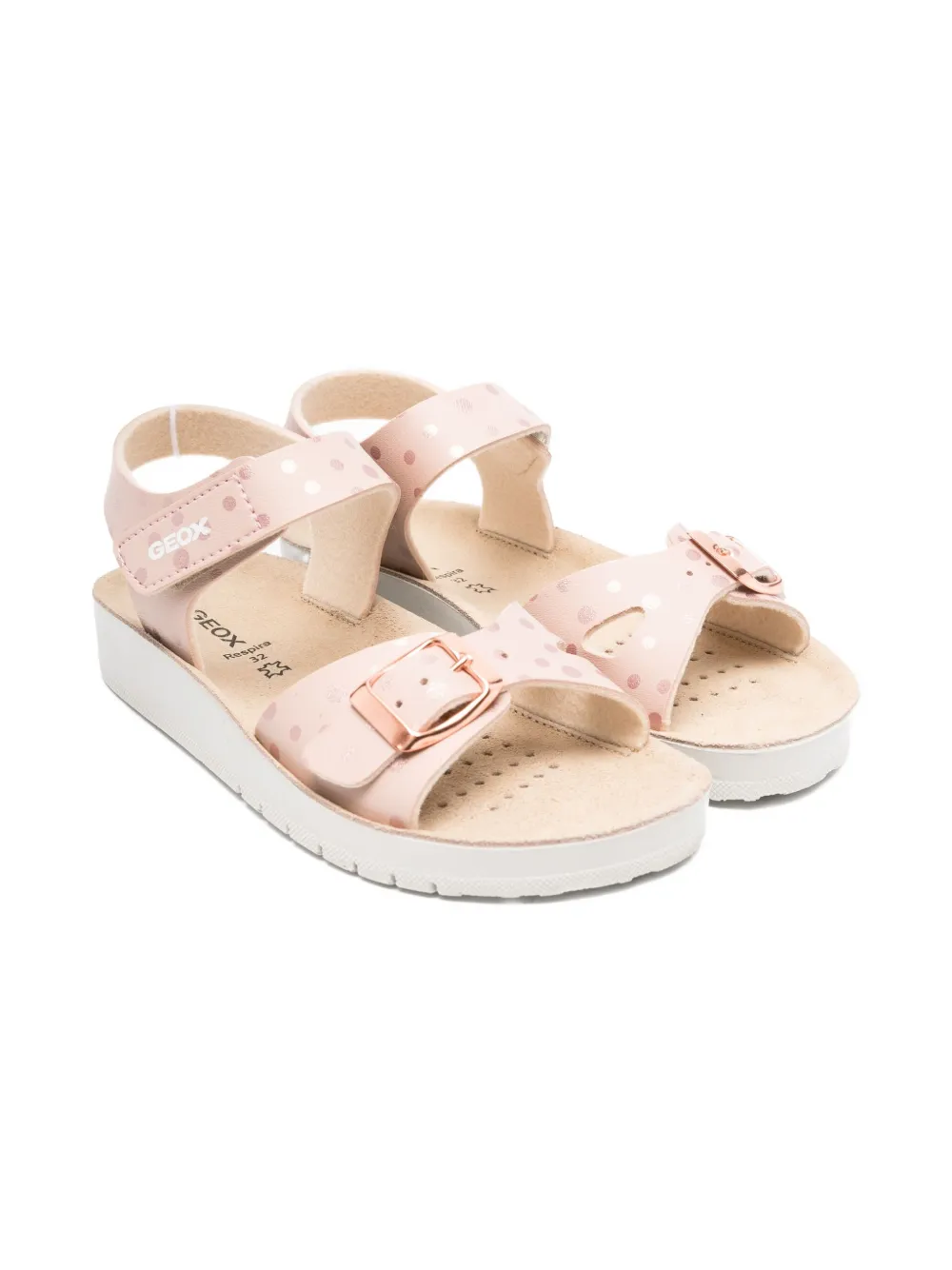 Geox Kids Costarei polka-dot buckle sandals Pink