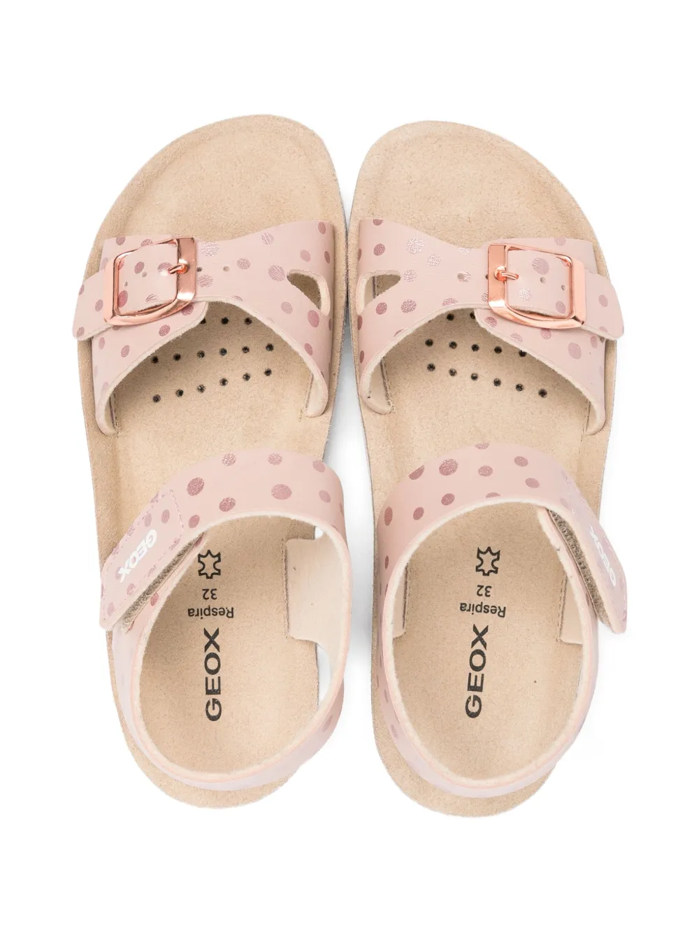 Geox Kids Costarei polka-dot buckle sandals Pink