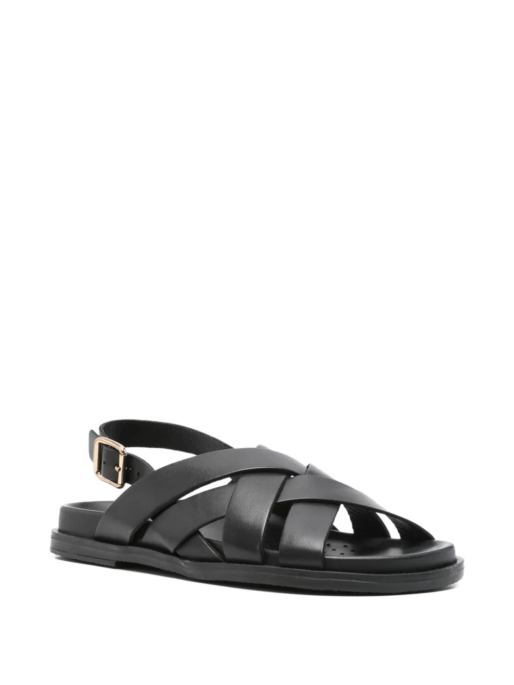 Geox Adelash crossover leather sandals Black