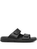 Geox double-strap leather slippers - Black