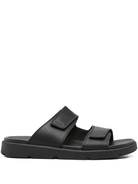 Geox double-strap leather slippers