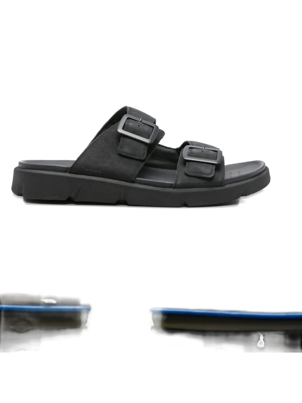 Geox Xand double buckle leather sandals Blue