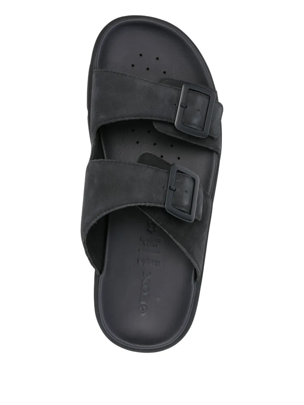 Geox Xand double buckle leather sandals Blue