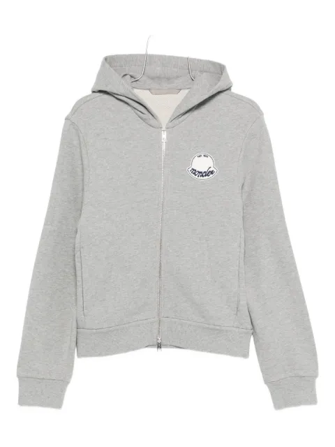 Moncler hoodie con cierre y parche del logo