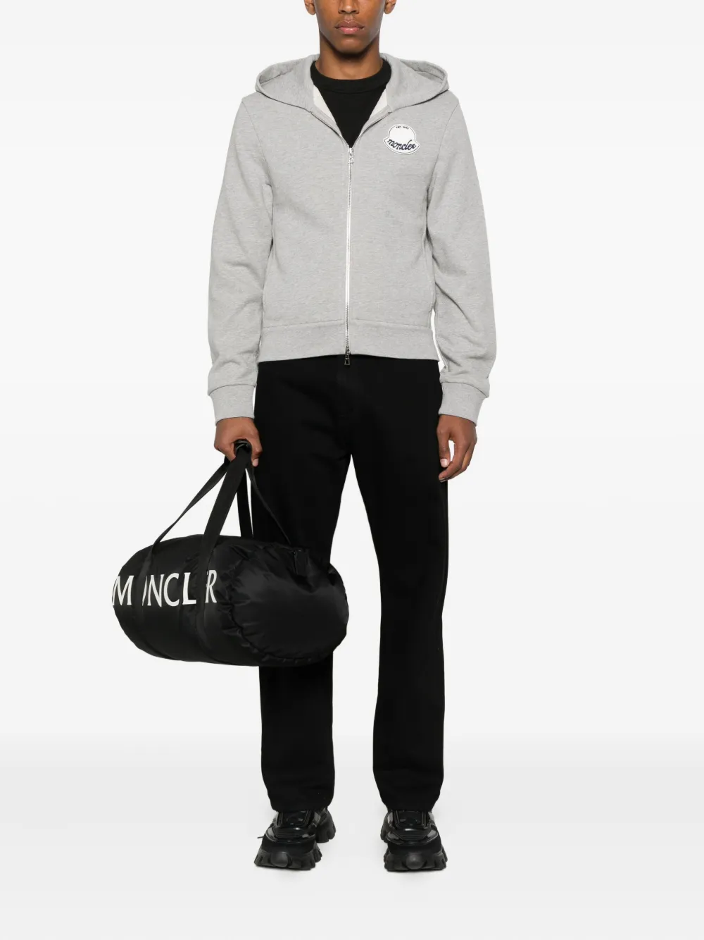 Moncler Hoodie met logopatch Grijs