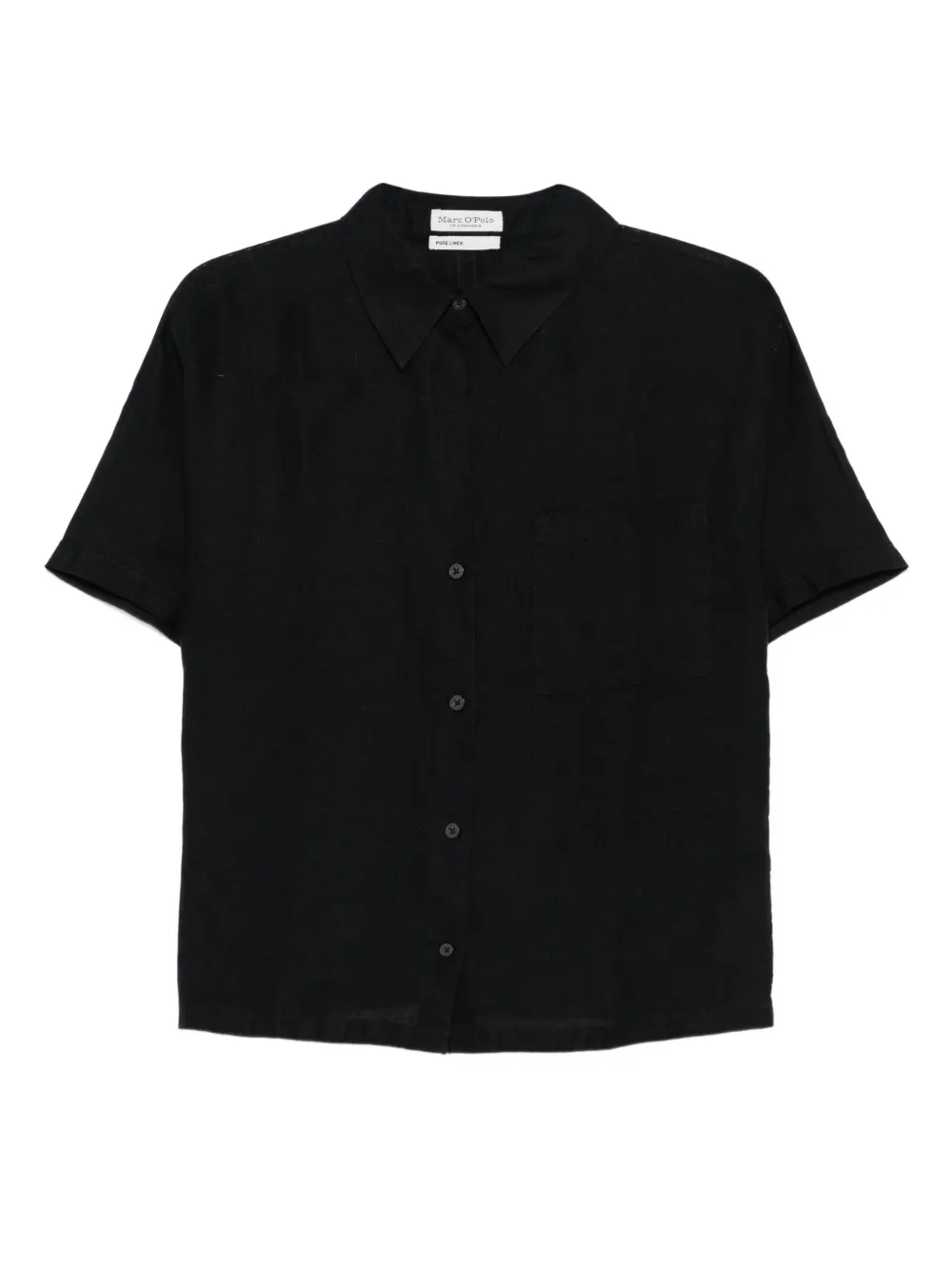 Marc O'Polo blouse met korte mouwen Zwart