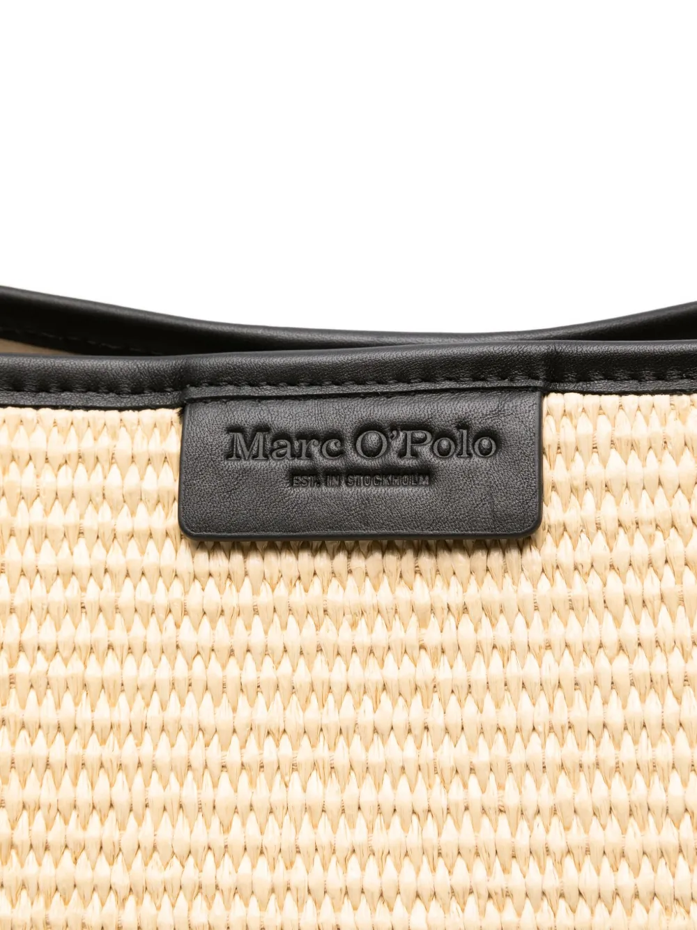 Marc O'polo Woven Leather-trimmed Tote Bag In Neutral