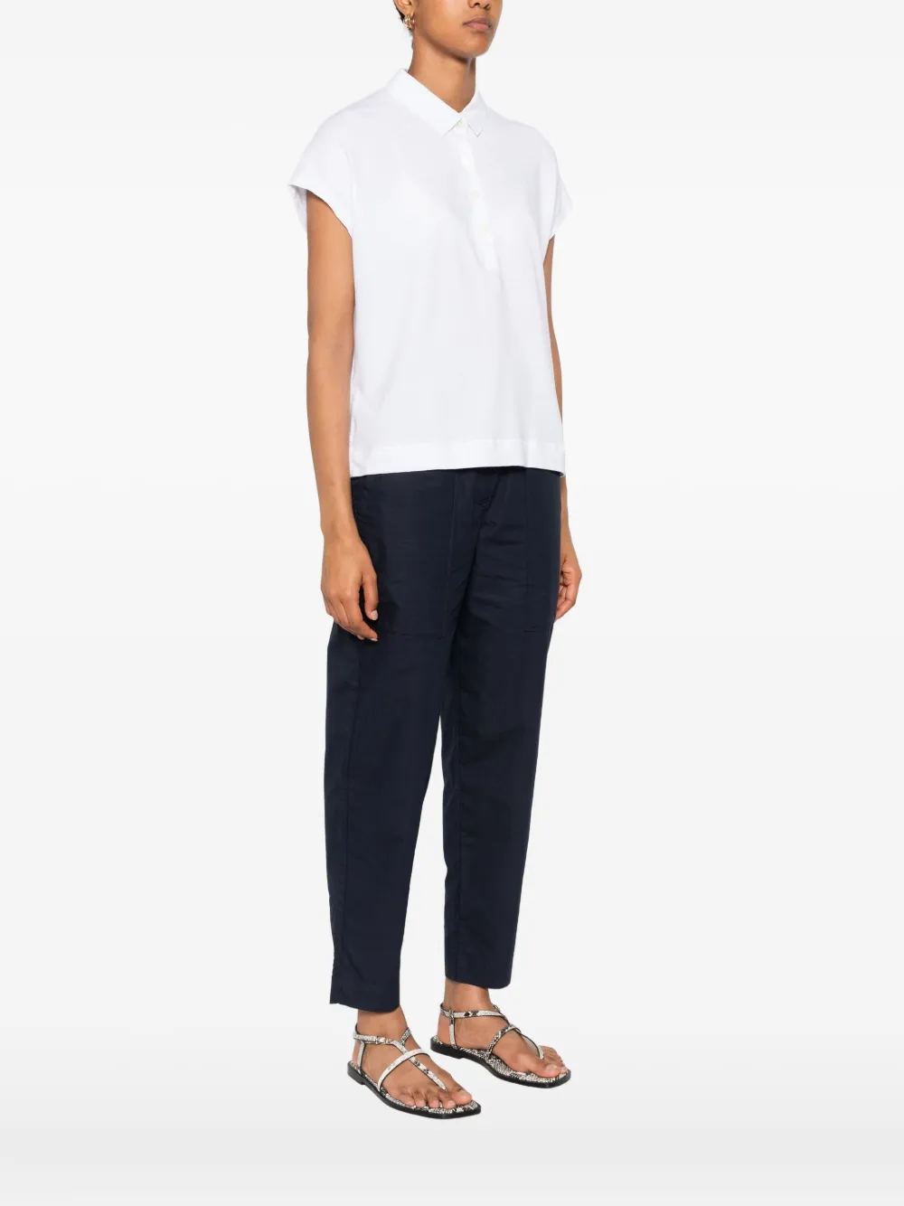 Marc O'Polo Polotop met korte mouwen Wit