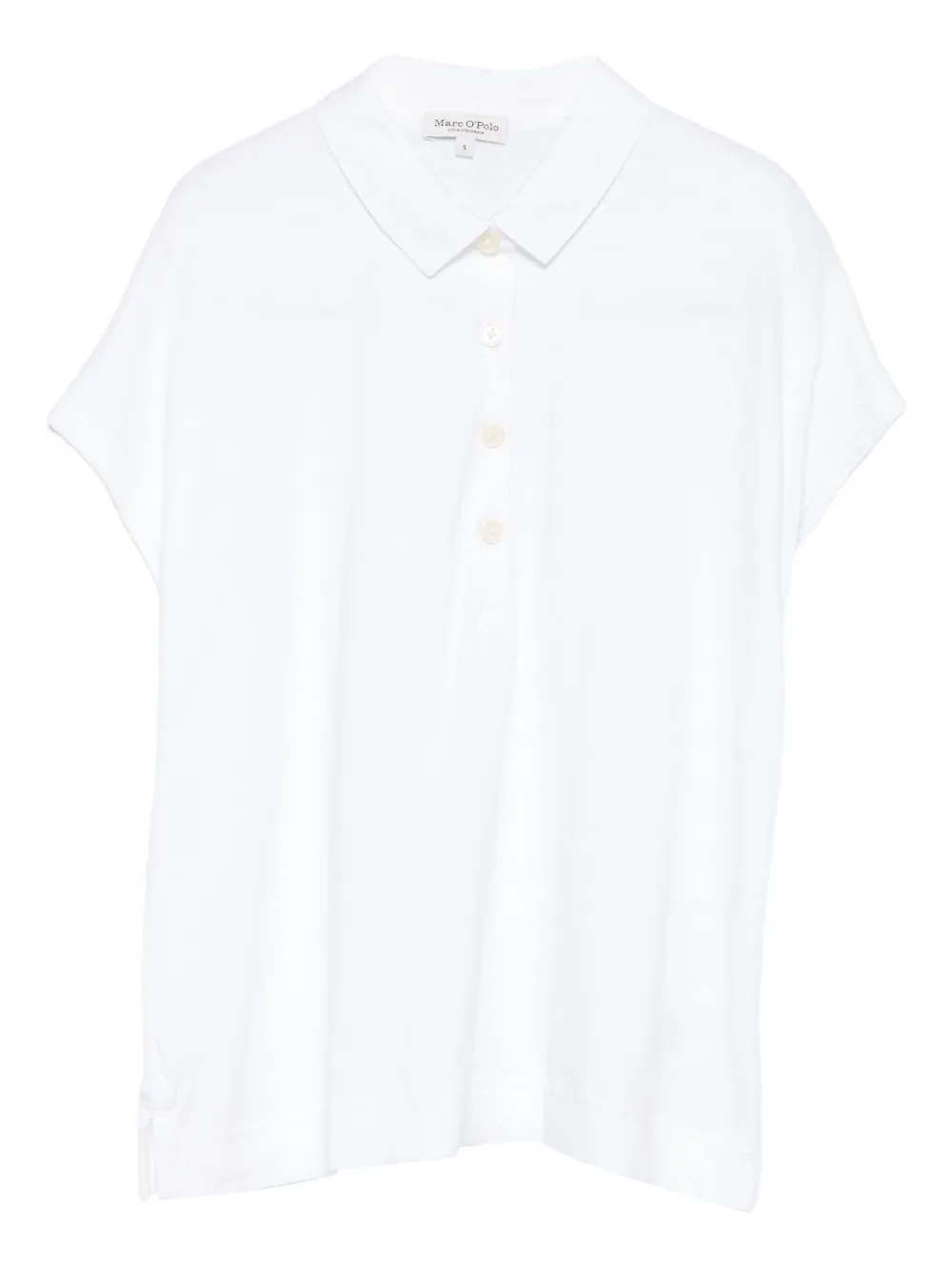 Marc O'Polo Polotop met korte mouwen Wit