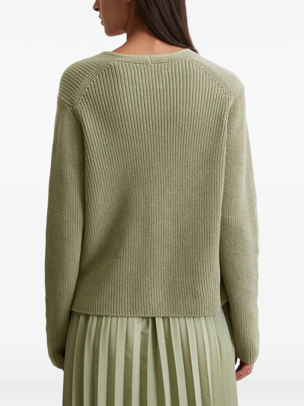 Marc O'polo Button-front Ribbed Cardigan In Green
