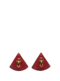 Hermès Pre-Owned 2000-2025 Triangle Leather Clip on Earrings costume earrings - Red