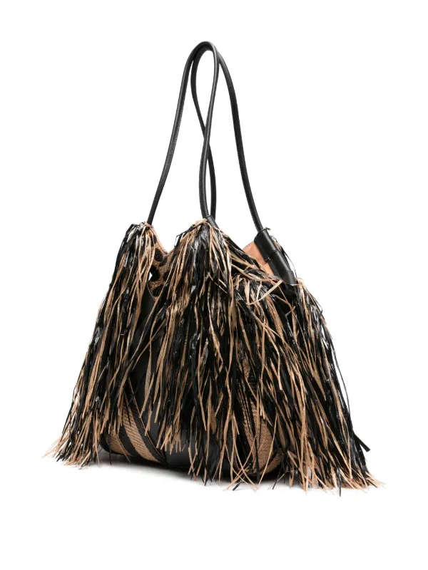 Ulla Johnson Charlotte Fringe Leather Shoulder Bag | Black | FARFETCH