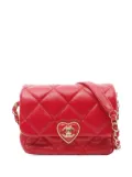 CHANEL Pre-Owned 2021-2025 Mini Quilted Lambskin Acrylic Coco Love Flap crossbody bag - Red