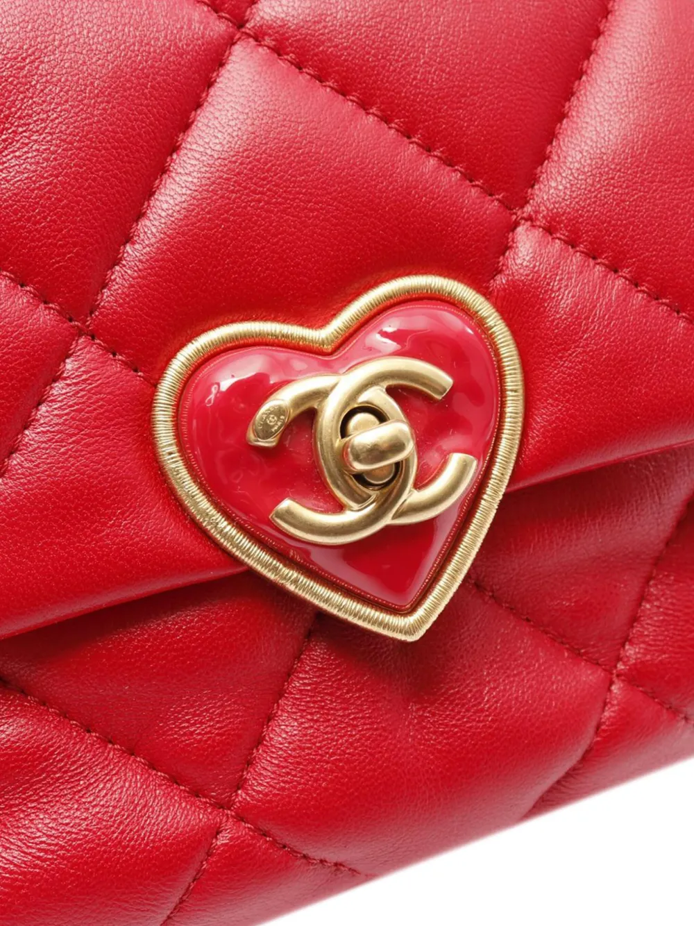 CHANEL Pre-Owned 2021-2025 Mini Quilted Lambskin Acrylic Coco Love Flap crossbody bag | Pre-Owned | Image 2
