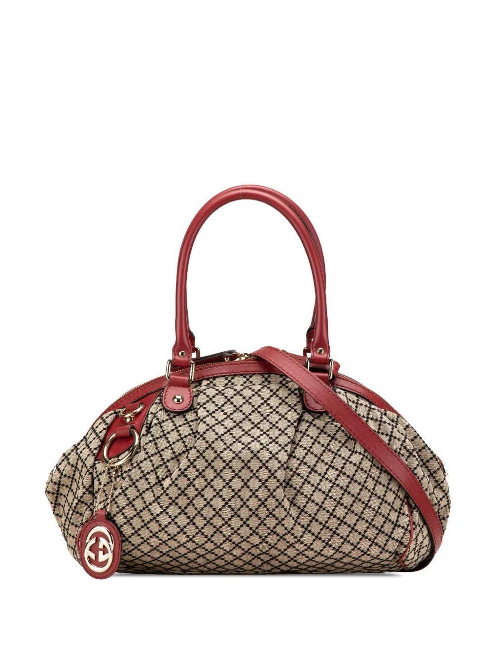 Pre-owned Gucci 2016-2025 Diamante Canvas Sukey Satchel