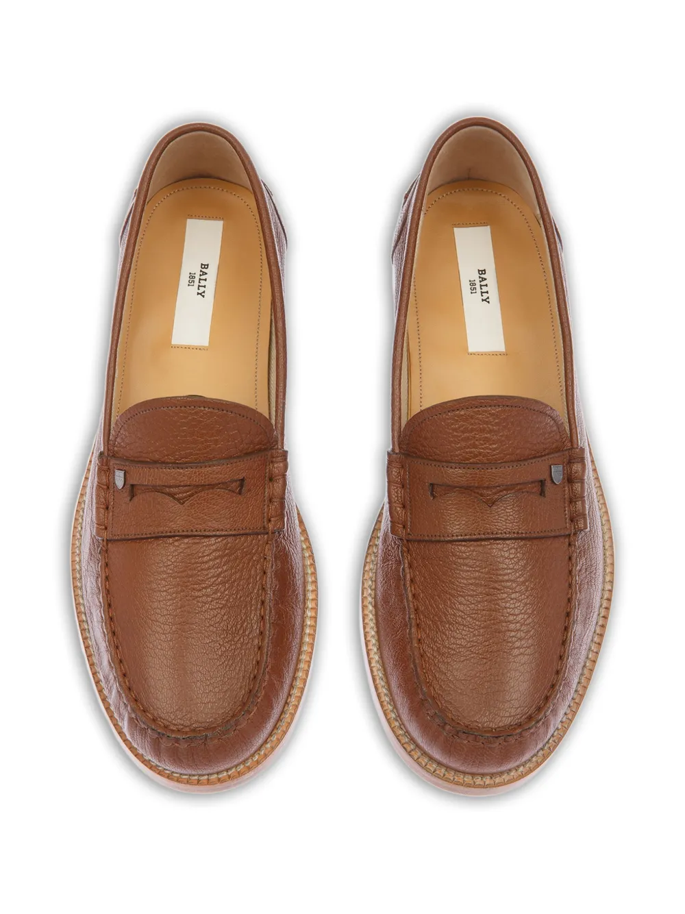 Bally Ron loafers van bewerkt leer Bruin