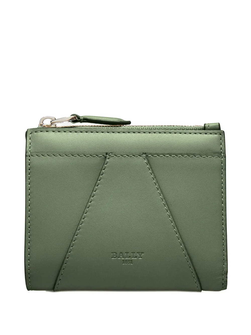 Bally Axeel Zip-fastening Leather Wallet In Green