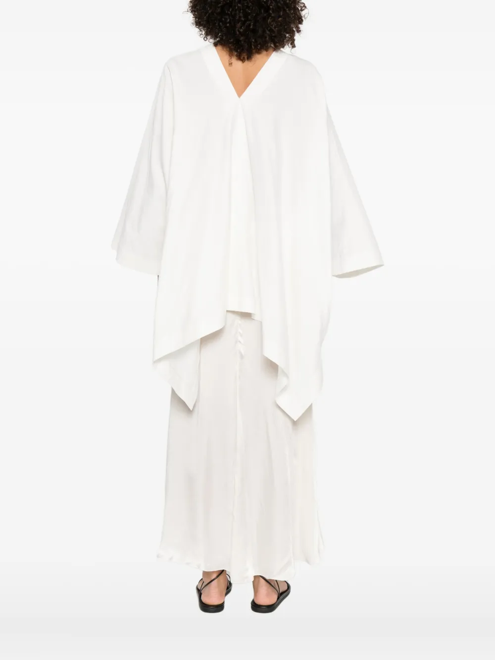 The Row V-neck Asymmetric Top In White