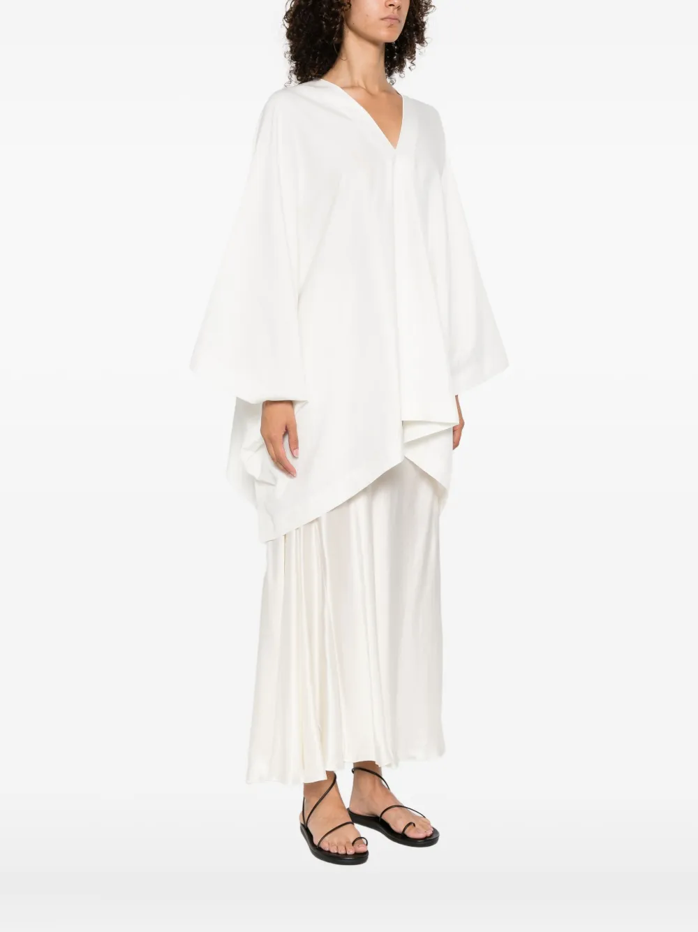 The Row V-neck Asymmetric Top In White