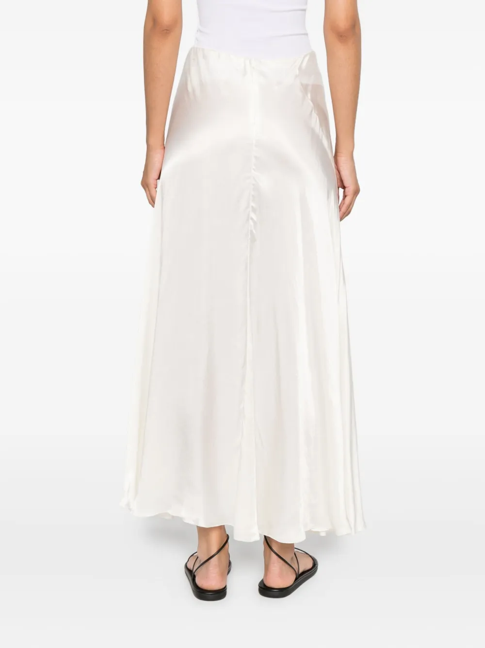 The Row Asymmetrical Silk Skirt In White