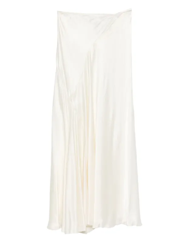 The Row Asymmetrical Silk Skirt in Neutrals