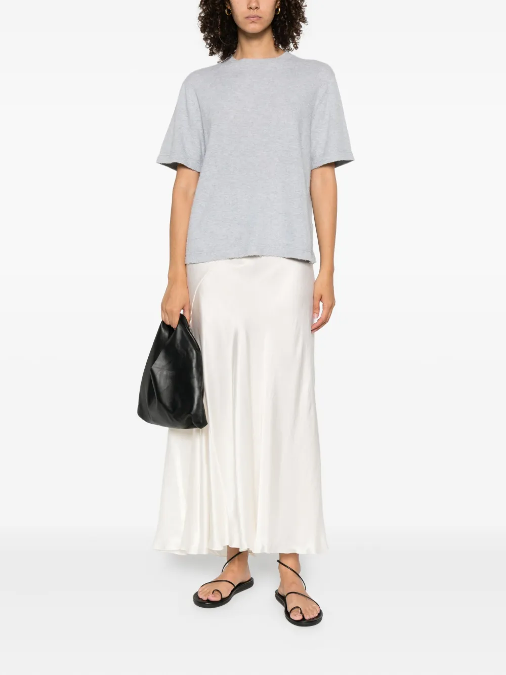 The Row Raw-edge Cotton Top In Gray