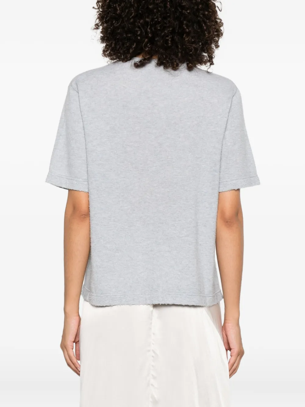 The Row Raw-edge Cotton Top In Gray