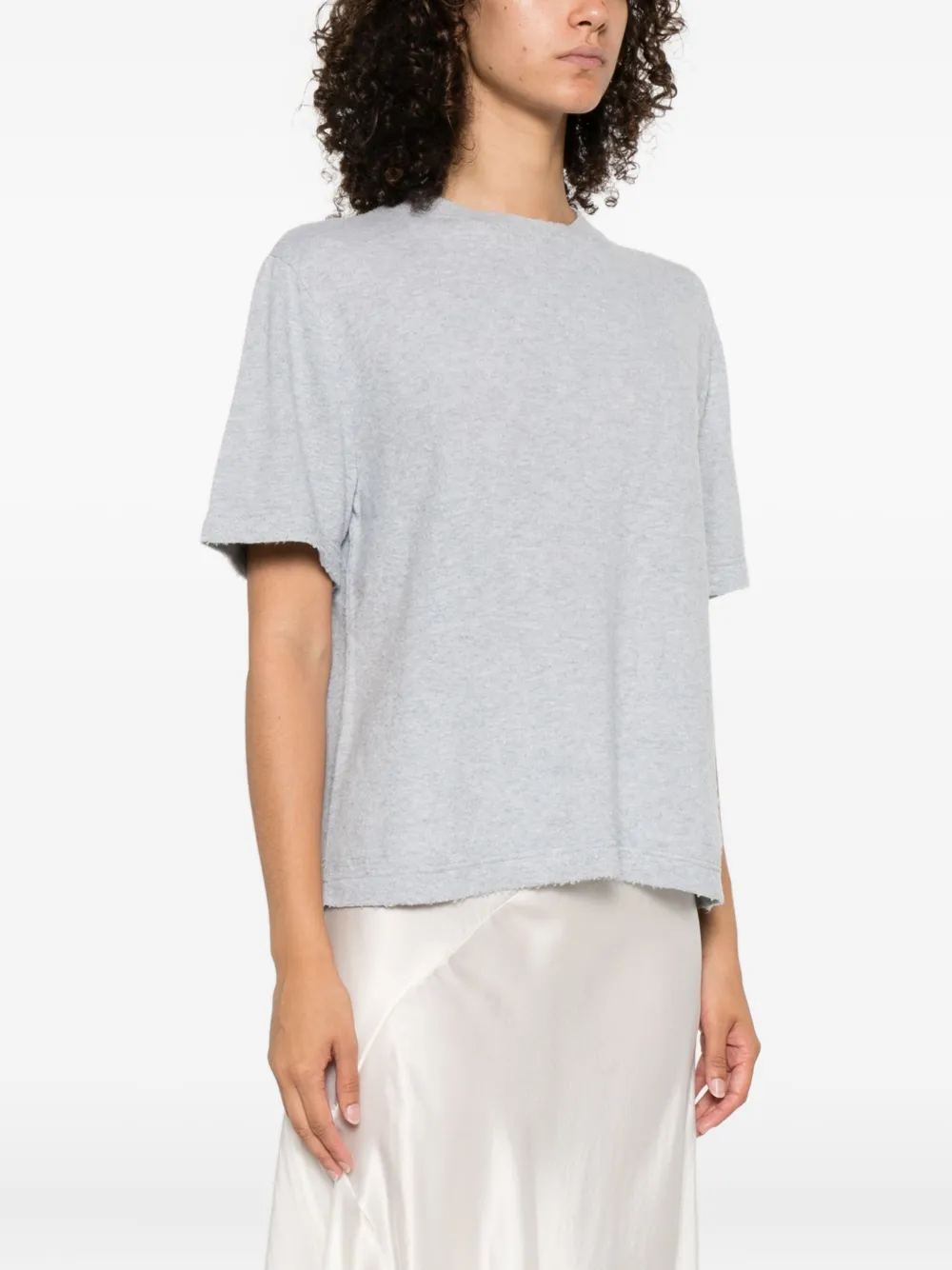 The Row Raw-edge Cotton Top In Gray